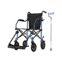 LS Wheelchair, Aluminum Alloy Elderly Disabled Manual Wheelchair Small Light Foldable Portable Travel (Color : B)