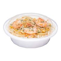 Asporto Microwavable To-Go Container - BPA Free PP Round Take Out Food Container with Clear Plastic Lid - Catering & Takeout - 16 oz - White - Plastic - Disposable - 100ct Box - Restaurantware