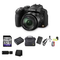 Panasonic Lumix DMC-FZ200 FZ200 DMCFZ200 12.1 MP Digital Camera with CMOS Sensor and 24x Optical Zoom - Black + 32GB Memory Card Bundle