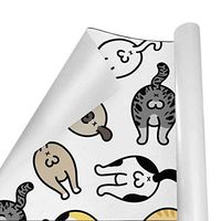 Gift Wrapping Paper Roll Cute Cartoon Cat Butt for Birthday,Holiday,Wedding,Baby Shower Gift Wrap - 3Rolls - 58inch x 23inch Per Roll