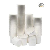 Paper Soup & Ice Cream Cups 100 Count, Paper Disposable Dessert Bowls for Hot or Cold Food, Party Supplies Treat Cups (8 oz, White)