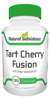 Tart Cherry Fusion. 1000mg – 120 Capsules. Maximum Strength w/Grapeseed Extract. Potent Anti-inflammatory, Uric Acid Cleanse, Gout, Antioxidant for Men & Women.