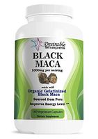 Gelatinized black maca root dietary supplement veggie capsules 1000 milligram per serving 180 counts per bottle made with Organic Peru Black Maca ingredients natural NON-GMO vegan formula made in USA