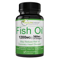 Omega 3 Fish Oil 1200 mg, EPA, DHA, Burp-Less, No Fishy Aftertaste - Omega 3 Fatty acids Supports Heart, Brain, Joints, Immune System