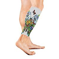 Stretch Sport Calf Sleeve Butterflies Spring Floral Summer Protective Guard for Men Women - Best Footless Compression Socks for Shin Splints, Running,Basketball Football (1 Pair)
