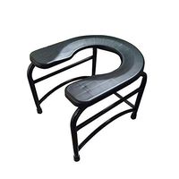 DFjTP U-Shaped Non-Slip Commode Toilet Lightweight Rust-Proof Black Steel Toilet Suitable for The Elderly Disabled Pregnant Women