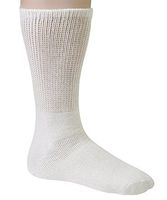 Diabetic Socks Mens Cotton 3-Pack Crew White By DEBRA WEITZNER