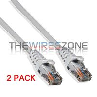 CAT6 24 Gauge White 15' Feet 550Mhz UTP Patch Ethernet Network Cable Wire (2/pk)