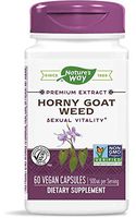 Nature's Way Premium Extract Standardized Horny Goat Weed 10% Icariin, 500 mg per serving, 60 Capsules (Packaging May Vary)