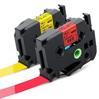 Colorty Compatible with Brother TZe-641 TZe-441 P-Touch Label Tape 18mm 3/4 Inch Laminated Black on Yellow Red Label Maker Tape for Ptouch Cube PT-D400 PT-1890 PT-D600 PT-P700, 26.2 Feet (8m) 2-Pack