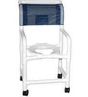MJM International 118-3TW-IF Standard Shower Chair with Individual Footrest, 300 oz Capacity, 47.5" Height x 25.25" Width x 31.75" Depth, Royal Blue/Forest Green/Mauve