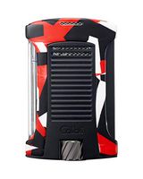 Daytona Single Jet Flame Cigar Lighter Red Camouflage in an Attractive Gift Box Warranty