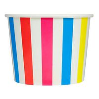 Rainbow Paper Ice Cream Cups - 12 oz Striped Dessert Bowls -Perfect For Your Yummy Foods! Many Colors & Sizes - Frozen Dessert Supplies - 100 Count