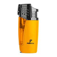 PIPITA Windproof Cigar Lighter 3 Torch Metal Gas Cigarette Butane Lighter Jet Blue Flame Refillable Lighter with Punch