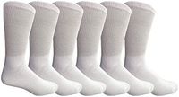 Yacht & Smith Loose Fit Non-Binding Soft Cotton Diabetic Crew Socks, Bulk Value Pack