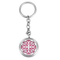 Anavia Aromatherapy Diffuser 30mm Key Chain/Ring + 12 Pads Surgical Grade Stainless Steel Locket (Loving Butterfly 30mm)