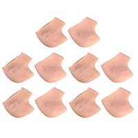 LIOOBO 5 Pair Plantar Fasciitis Inserts Pads Gel Heel Cushion Silicone Heel Protectors Heel Guards Heel Cups to Repair Dry Cracked Heel (Skin Color)