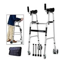 Standard Walkers Elderly People Foldable Walker Adjustable Walking Assist Equipped with Arm Rest Pad & Brakes,Suitable for The Limited Mobility with Disabled,c