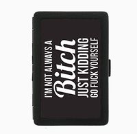 I'm Not Always a B Funny Black Cigarette Case Holder Wallet RFID-blocking