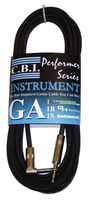 CBI GA1 1/4" to 1/4" Right Angle Guitar Instrument Cable, 12 Feet