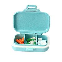bjduck99 3/6 Slots Moisture-proof Pill Box Medicine Storage Case Travel Drug Organizer - Blue 3 Compartments