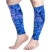 BLongTai Blue Flowers Calf Compression Sleeve Men Womens Running Leg Sleeve for Shin Splint Muscle Pain Relief (1 Pair)