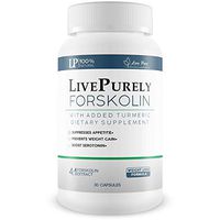 Live Purely Forskolin Turmeric - Fat Melting Weight Loss - by Live Pure Diet Labs - Release Fat Sores - Reduce Inflammation - Block Carbs - Lose Weight - Burn Fat