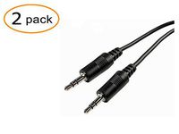 HIDREAM 3.5mm Audio Stereo Aux Cable 6 ft-Black(Pack Of 2)