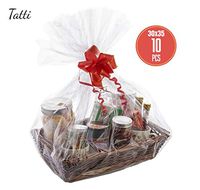 10 Pcs 30x35 Clear flat Cello/Cellophane Treat Bags for Gift Wrapping, Bakery, Cookie, Candies, Dessert, Party Favors Packaging