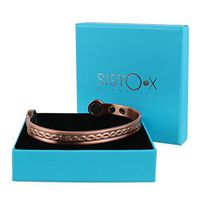 SISTO-X Super Strong Copper Link Design Magnetic Bangle by Sisto-X® Bracelet 6 Magnets Health Natural XL (190-225Mm)