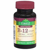 Finest Nutrition B-12 Vitamin 500 mcg Dietary Supplement Tablets 100 Each