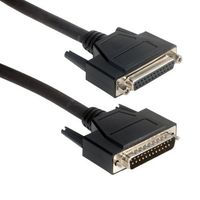 Amphenol CS-DSLSZH25MF-015 25-Pin DB25 LSZH D-Sub Cable, Low Smoke, Male/Female, 15', Black