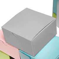 Efavormart 100pcs of 4x4x2 Silver Cake Box for Candy Treat Gift Wrap Box Party Favor Boxes for Bridal Shower Wedding Party