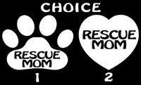 Ranger Products Rescue MOM Sticker Dog Cat Window Paw Print Pet Puppy - Die Cut Vinyl Decal for Windows, Cars, Trucks, Tool Boxes, laptops, MacBook - virtually Any Hard, Smooth Surface