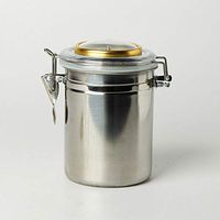 MUXIANG Stainless Steel Humidor humiditer jar for Cigar Tabacco Coffee Bean Tea Candy Integrated Hygrometer Round Humidifiter CG0011