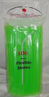 IGC 200 Straws - Flex/Flexible Drinking Straws - Luau - Wedding - Party - Lime Green - 200 Flexible Straws (2 packs x 100 straws)