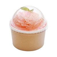 200-CT Disposable Clear Dome Lid for 5-OZ Coppetta Medium Hot and Cold To Go Cups: Perfect for Cafes - Eco-Friendly Recyclable Plastic Ice Cream Cup Lid - Restaurantware