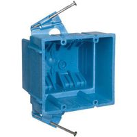 Carlon BH235A Switch/Outlet Box, New Work, 2 Gang, 3-7/8-Inch Length by 4-1/8-Inch Width by 3-1/2-Inch Depth, Blue
