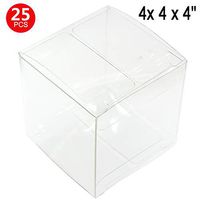 MTXtop 25Pcs 4 x 4 x 4"PET Transparent Clear Wedding Favor Boxes Candy Gift Boxes for Party, Birthday Presents, Baby Shower,Cupcakes, Jewelry