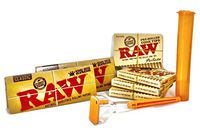 Bundle-Cone Artist Cone Roller Plus Raw Natural King Size Supreme Rolling Papers, Raw Pre-Rolled Cone Tips and Torpedo Brand Storage Tube