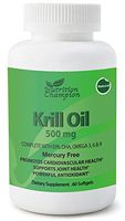 Krill Oil 500 mg x 60 Softgels with Omega 3 (EPA, DHA), Omega 6 and 9 Essential Fatty Acids, Promotes Cardiovascular Health, Supports Joint Health, Powerful Antioxidant