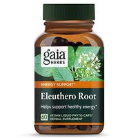 Gaia Herbs Eleuthero Root, Vegan Liquid Capsules, 60 Count, Healthy Energy and Stamina,  Mental Endurance, Metabolic Efficiency and Stress Resistance, Siberian Ginseng 554mg