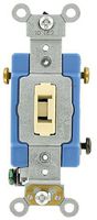 Leviton 1203-2IL 15 Amp, 120/277 Volt, Toggle Locking 3-Way AC Quiet Switch, Extra Heavy Duty Grade, Self Grounding, Back and Side Wired, Ivory