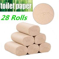 28 Rolls of Toilet Paper Bamboo Pulp Natural Roll Paper Household Affordable Toilet Paper Toilet Paper Coreless Roll Paper-4-Ply Toilet Paper Ultra Soft Touch Toilet Paper