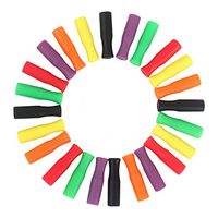 Silicone Straw Tips, STAR-FLY Food Grade Multicolored Straw Tips Cover for 1/4" (6 mm) Stainless Steel Drinking Straws (24-pack)