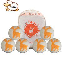 Wool Dryer Balls-Organic Natural Wool for Laundry,Dryer Sheets Alternative,No Chemicals and Safe for Babies,Reusable Natural Fabric Softener Accelerate Drying Time,Prevent Static (6 Packs)