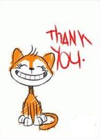 HotSaleStore Sticker Seals 48 Thank You Happy CAT Sticker Label Envelope Seals 1.2" Round