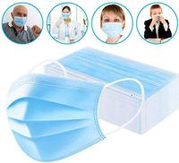 Neovoo 50 PCS Disposable Medical Face Shields 3-PLY Dust Proof Protective Mouth Cover (Blue)