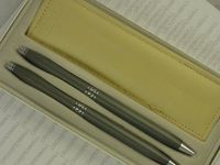 Cross Made in the USA Century Classic Ladies with Velvet Matte Gray and Chrome Pen & Pencil Set