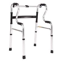 Yadianna Cozy Elderly Walker Four-Legged Cane Double Curved Walker Elderly Walking Frame Booster Aluminum Walker Non-Slip Walking Stick with Hospital